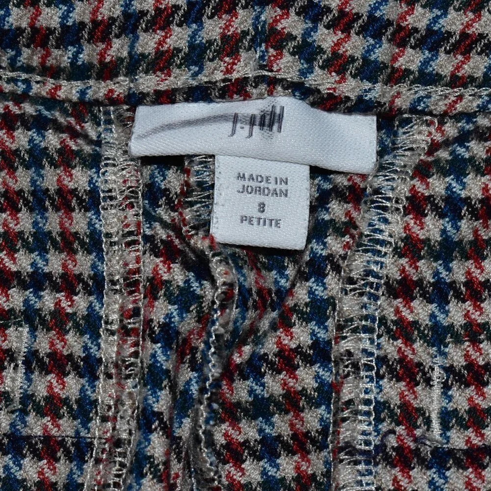 J. Jill Houndstooth Pull On Cuffed Hem Pants Size 8